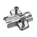 Cross mounting plate with oblong hole height adjustment, nickel plated, Hole line 37 x 32 mm, with expanding sockets (for drilling ø 5 x 12 mm), distance 0.0 mm 9071595-1