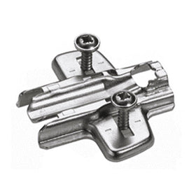 Cross mounting plate with oblong hole height adjustment, nickel plated, Hole line 37 x 32 mm, with expanding sockets (for drilling ø 5 x 12 mm), distance 0.0 mm 9071595