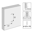 Cross mounting plate with oblong hole height adjustment, nickel plated, Hole line 37 x 32 mm, for screwing on, distance 0.0 mm 9071575-2