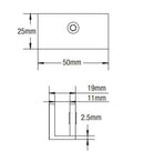 Square No Drill Clamp Chrome-2