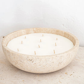 Luminous Travertine Candle - 0