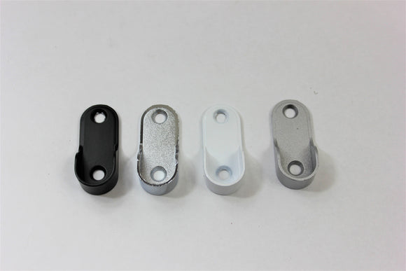 Oval end Flange 16mm - Black - White - Brushed Silver - Imperial Glass and Timber