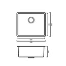 Single Bowl stainless under-mount sink -600 cabinet - Imperial Glass and Timber