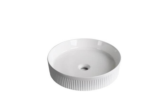 Imperial Fluted Wash Basin | Matte White | 410MM