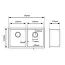 Double Bowl Undermount Sink - Imperial Glass and Timber