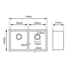 Double Bowl Undermount Sink - Imperial Glass and Timber