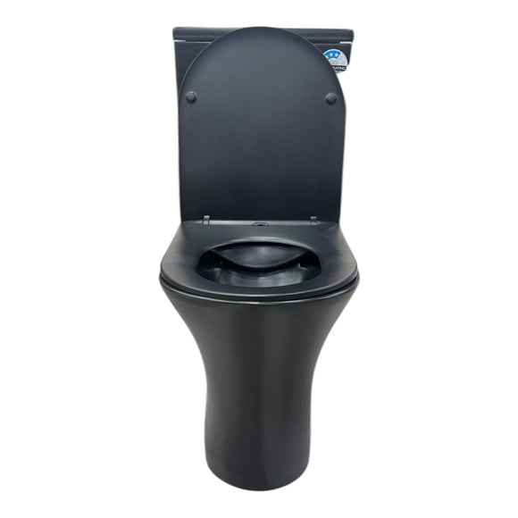 Imperial Two-piece Rimless Modern Toilet | Matte Black | Round