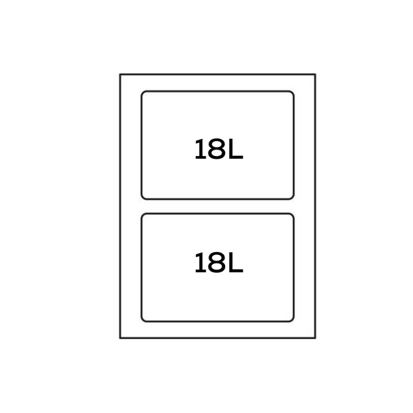 Dual 18 L pull-out kitchen waste bin in 350 mm cabinet — 36 L total capacity with soft-close runners