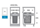 Pull Out Hamper Drawer- 400mm cabinet-2