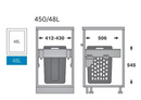 Pull Out Hamper - 450mm cabinet-2