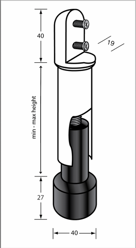 Partition Legs to Suit 200MM (ALUMINIUM) - 0