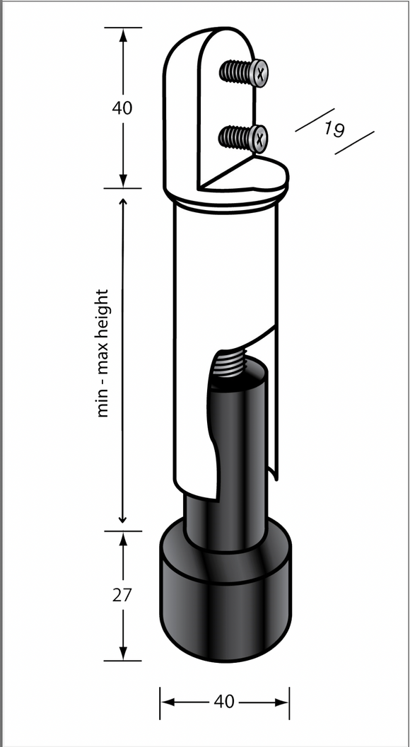 Partition Legs to Suit 200MM (ALUMINIUM)