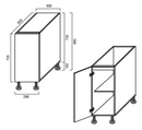 Floor Cabinet - Single Door 300mm - Imperial Glass and Timber