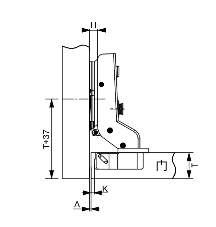 Cold Rolled Steel Plate Hydraulic Hinge | Full Overlay | NTF-D12