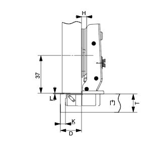 Cold Rolled Steel Plate Hydraulic Hinge | Half Overlay | NTF-D12