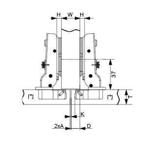 Cold Rolled Steel Plate Hydraulic Hinge | Half Overlay | NTF-D16