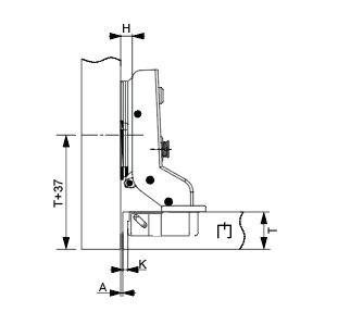 Cold Rolled Steel Plate Hydraulic Hinge | Inset | NTF-D16