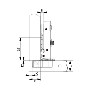 Cold Rolled Steel Plate Hydraulic Hinge | Full Overlay | NTF-D18