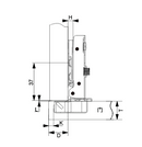 Cold Rolled Steel Plate Hydraulic Hinge | Full Overlay | NTF-D18-2