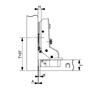 Cold Rolled Steel Plate Hydraulic Hinge | Inset | NTF-D18