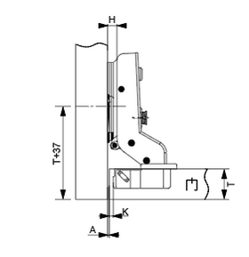 Cold Rolled Steel Plate Hydraulic Hinge | Inset | NTF-D18 - 0