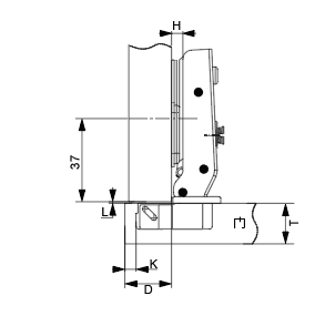 Cold Rolled Steel Plate Hydraulic Hinge | Full Overlay | NTF-D26