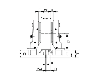 Cold Rolled Steel Plate Hydraulic Hinge | Half Overlay | NTF-D26 - 0