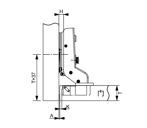 Cold Rolled Steel Plate Hydraulic Hinge | Insert | NTF-D26