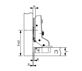 Cold Rolled Steel Plate Hydraulic Hinge | Insert | NTF-D26 - 0