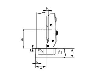 Cold Rolled Steel Plate Hydraulic Hinge | Full Overlay | NTF-D28 - 0