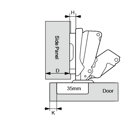 Cold Rolled Steel Plate Hydraulic Hinge | Full Overlay | NTF-175°