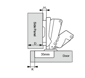 Cold Rolled Steel Plate Hydraulic Hinge | Full Overlay | NTF-175° - 0