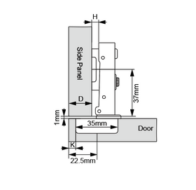 Stainless Steel Hydraulic Hinge | Full Overlay | NTF-A6-31 - 0