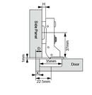 Stainless Steel Hydraulic Hinge | Half Overlay | NTF-A6-31-2