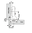 Stainless Steel Hydraulic Hinge | Half Overlay | NTF-A17-12-2
