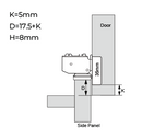 Stainless Steel Hydraulic Hinge | Half Overlay | NTF-218-2