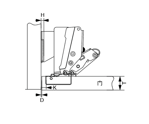 Aluminum Frame Hinge | Insert | NTF-165°