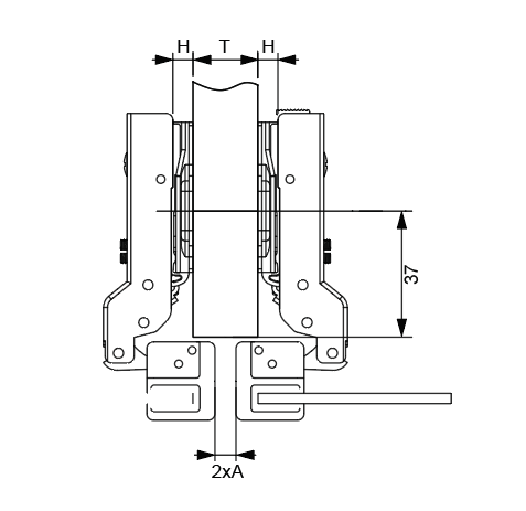 Aluminum Frame Hinge | Half Overlay | NTF-D20