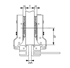 Aluminum Frame Hinge | Half Overlay | NTF-D20 - 0