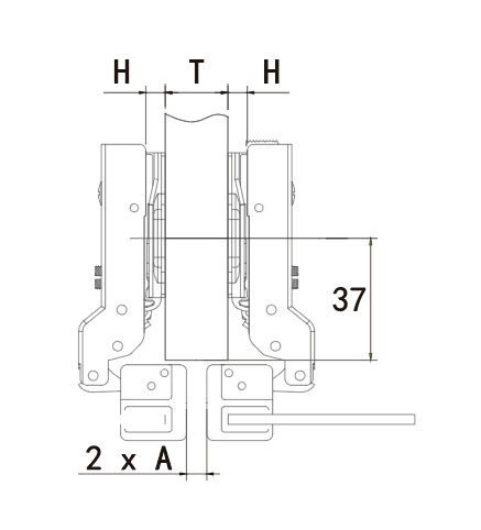 Aluminum Frame Hinge | Half Overlay | NTF-D21