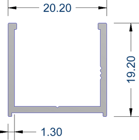 U channel 6m - Wardrobe aluminium framing - Imperial Glass and Timber