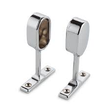 Chrome Oval Pillar End 16mm - Imperial Glass and Timber