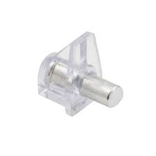 Clear plastic shelf supports - Imperial Glass and Timber