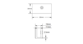 Square No Drill Clamp Matte Black - 0