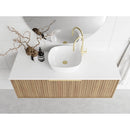 Vanity 600mm - Wall Hung - Cove Fluted Feature in Oak finish-8