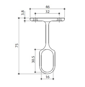 White Centre Oval Pillar 16mm - Imperial Glass and Timber