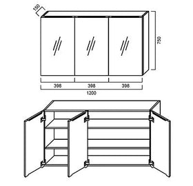 Pencil-Edged Shaving Cabinet 1200x750mm - Imperial Glass and Timber