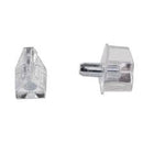 Clear plastic shelf supports - Imperial Glass and Timber