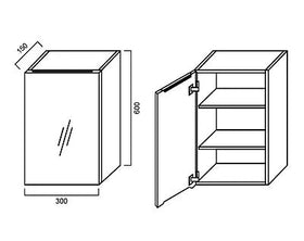 Pencil-Edged Shaving Cabinet 300x600mm - Imperial Glass and Timber