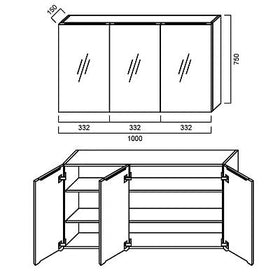 Pencil-Edged Shaving Cabinet 1000x750mm - Imperial Glass and Timber